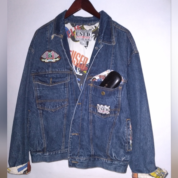 Get Used by Elie jean jacket ds vintage denim coat - Picture 12 of 13